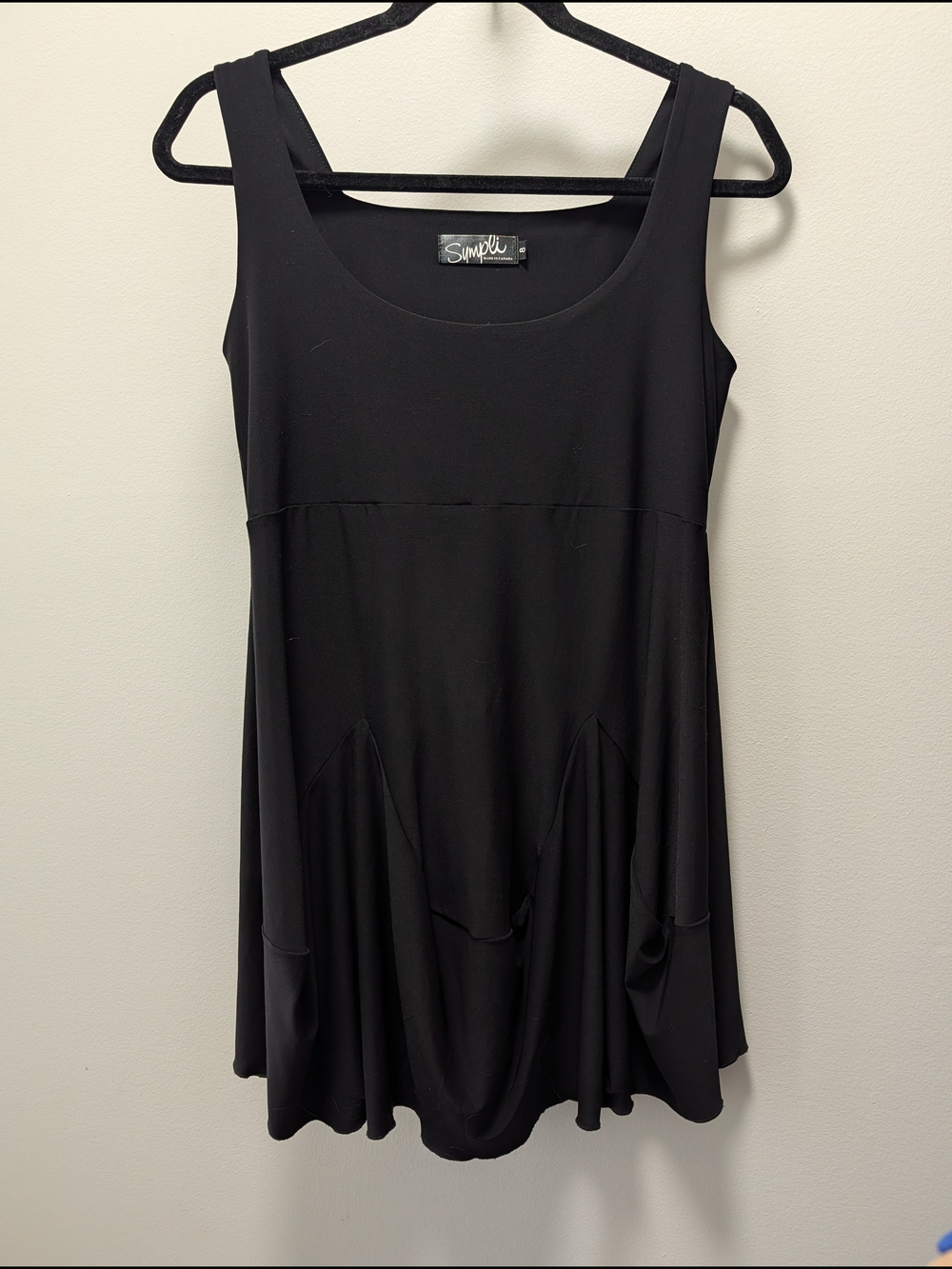 Sympli Black Sleeveless Swing Tank Dress